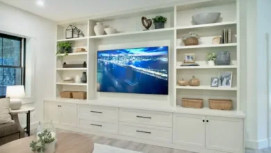 Brown entertainment center