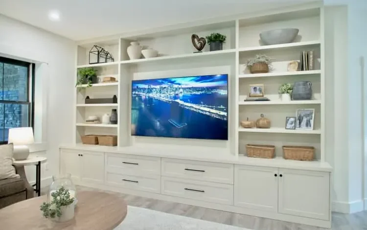 Brown entertainment center